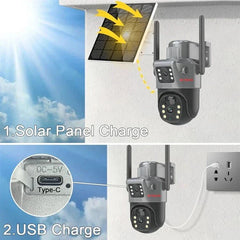 Solarna WI-FI  Sigurnosna Kamera s Dvostrukim Zaslonom