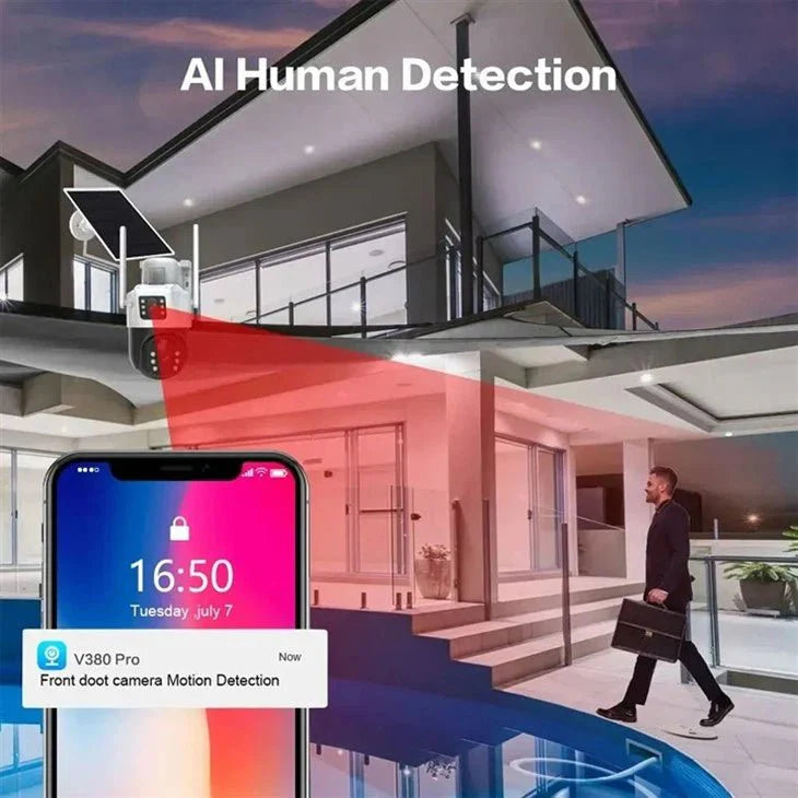 Solarna WI-FI  Sigurnosna Kamera s Dvostrukim Zaslonom