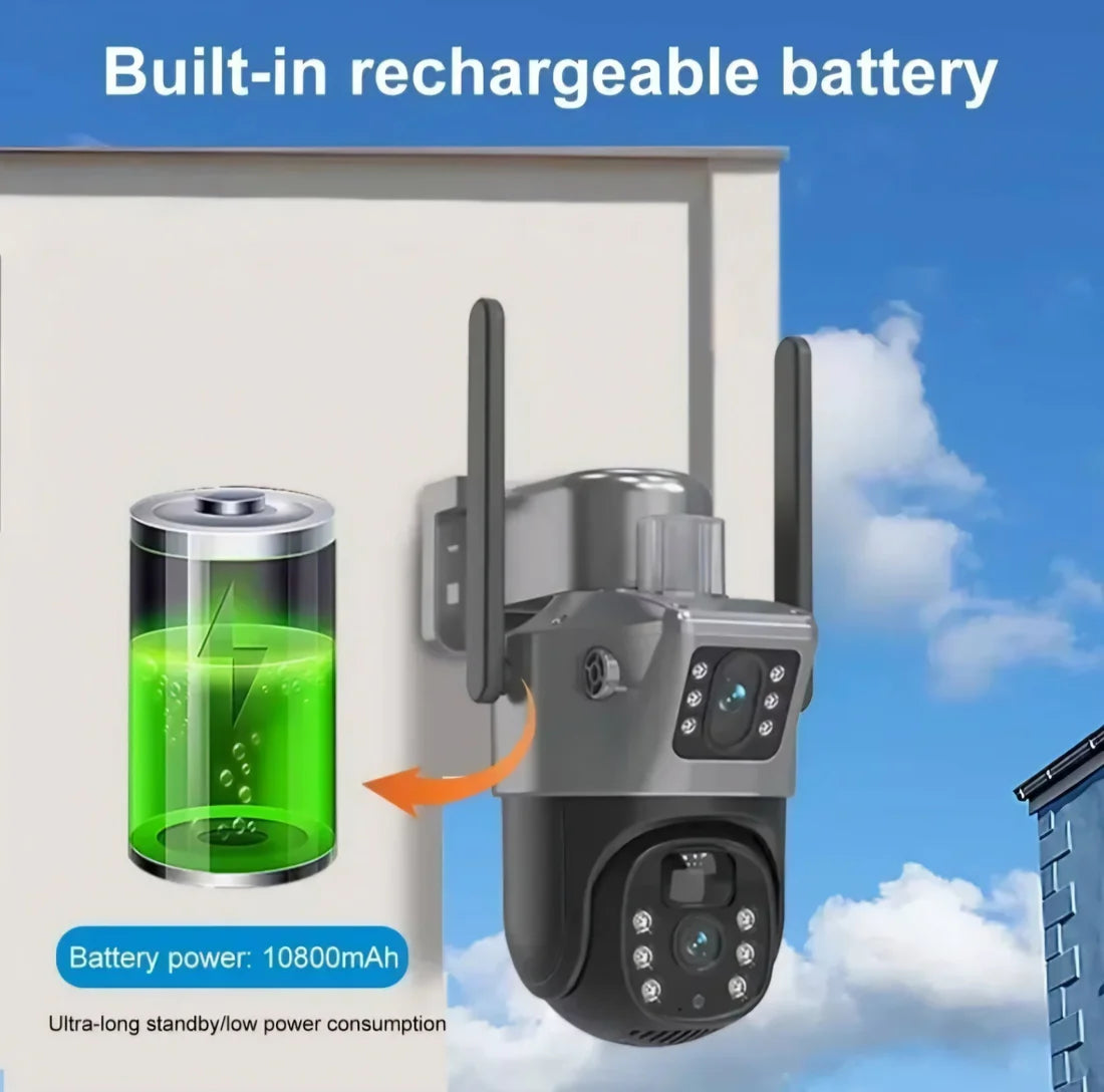 Solarna WI-FI  Sigurnosna Kamera s Dvostrukim Zaslonom