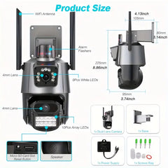 Solarna WI-FI  Sigurnosna Kamera s Dvostrukim Zaslonom
