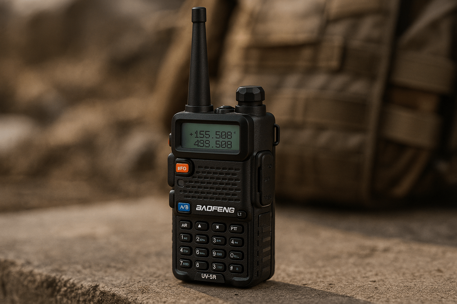Baofeng UV-5R radio - pogled pod uglom