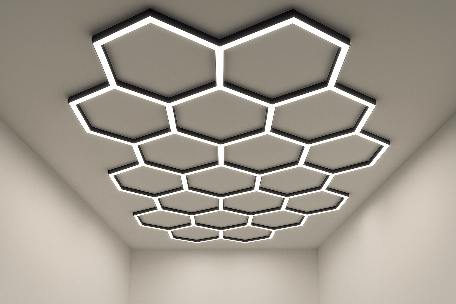 Heksagonalno LED osvetljenje - Profesionalna slika za prodaju