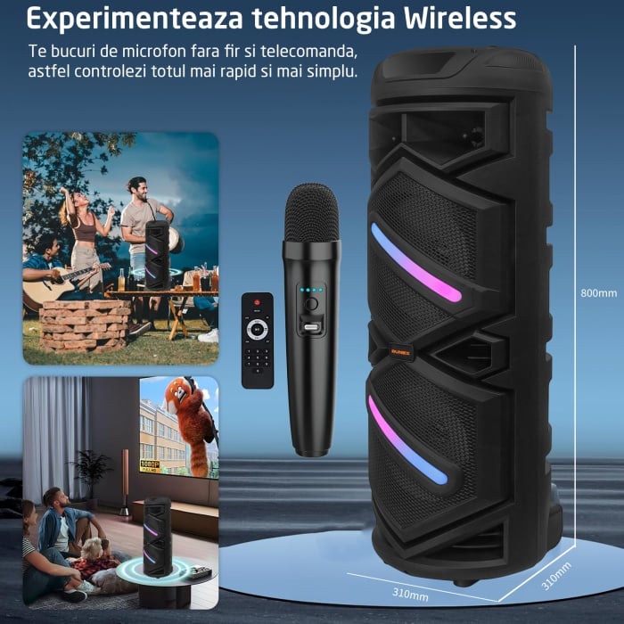 Bluetooth zvucnik Za Karaoke party sa mikrofonom i daljinskim