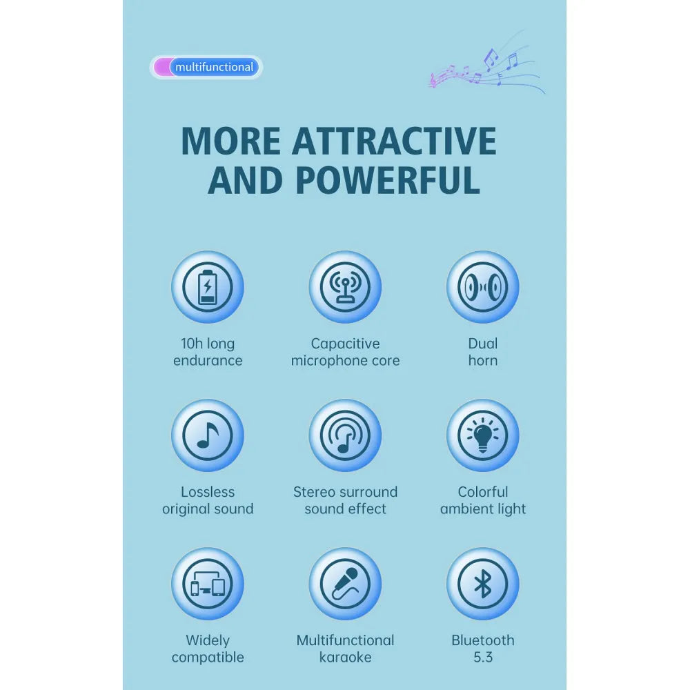 Zvucnik Sa Mikrofonom Bluetooth Za Karaoke