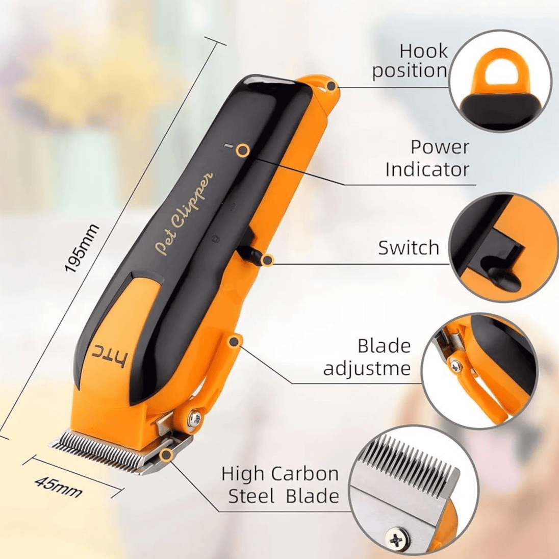 HTC CT-8086 Profesionalna Bežična Mašinica Za Šišanje Pasa i Mačaka - Premium