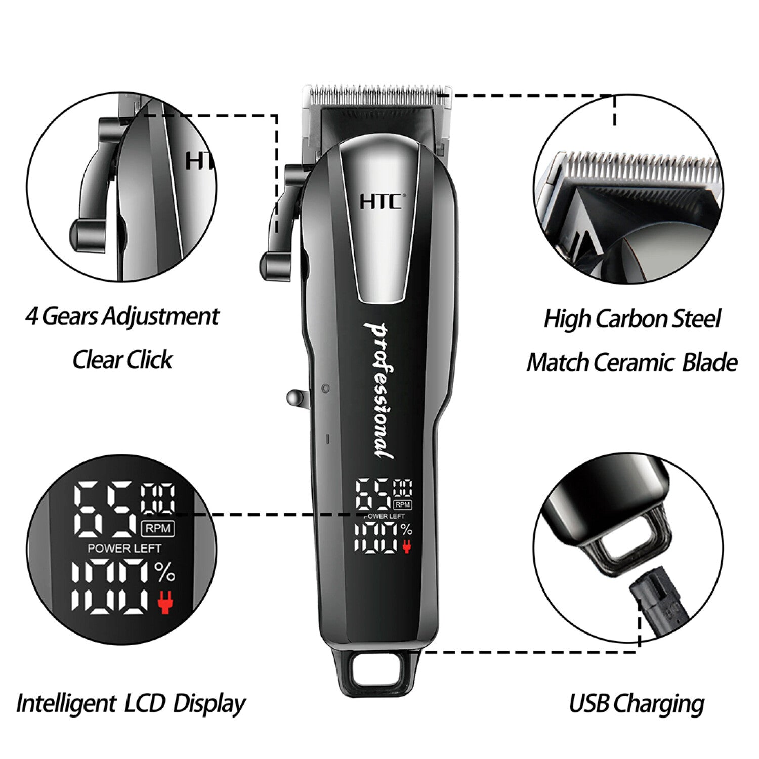 HTC AT-8083 Profesionalna Mašinica Za Šišanje Kose - Salon Kvalitet Premium