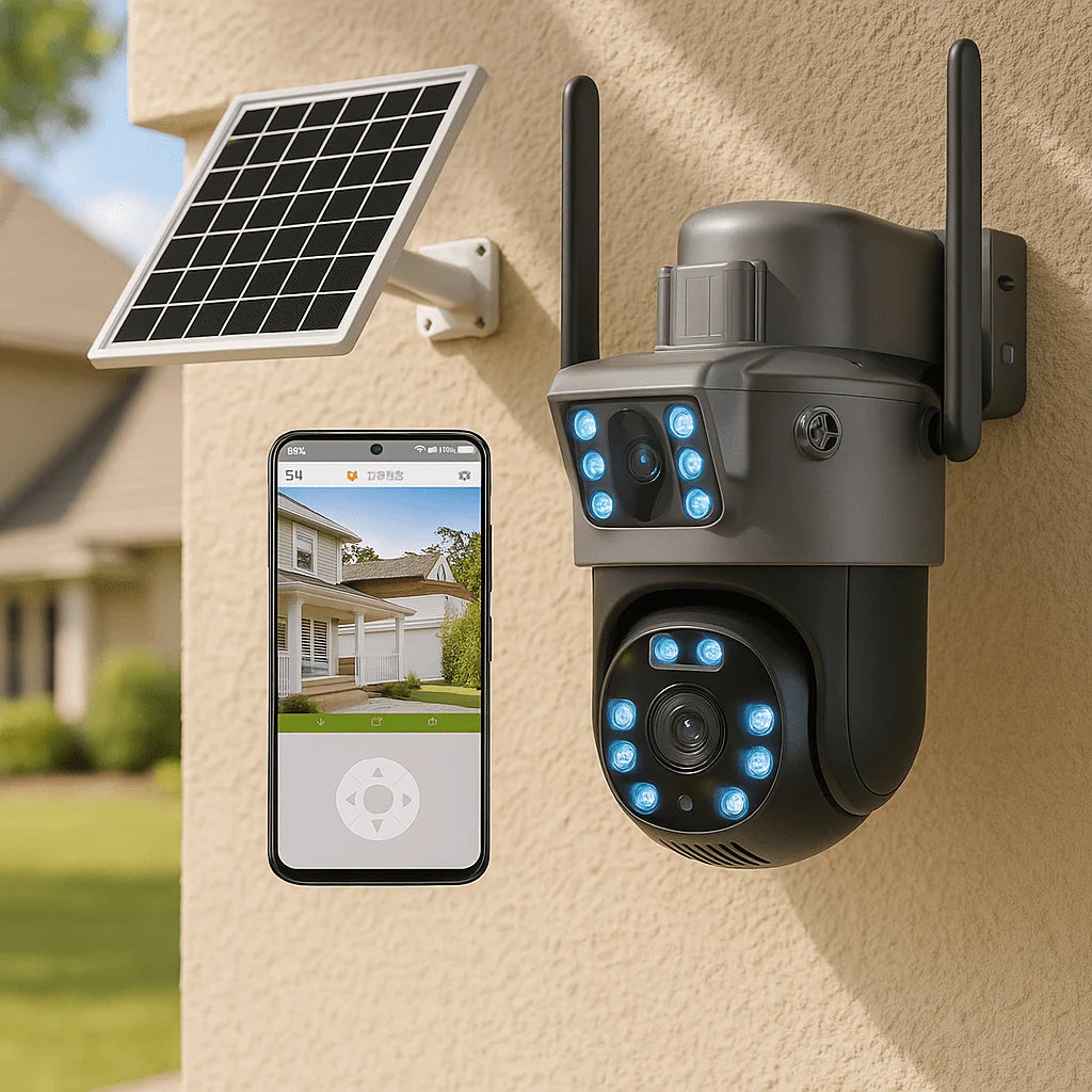 Solarna WI-FI  Sigurnosna Kamera s Dvostrukim Zaslonom