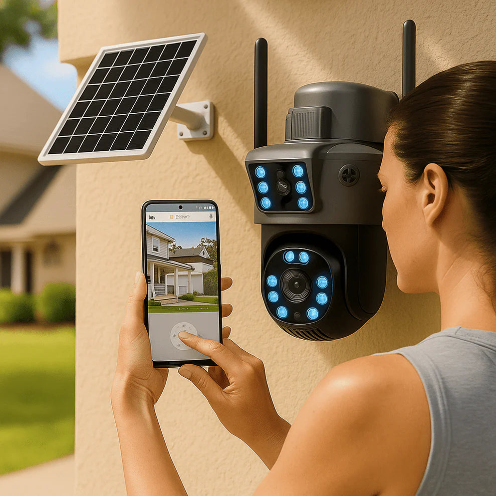 Solarna WI-FI  Sigurnosna Kamera s Dvostrukim Zaslonom